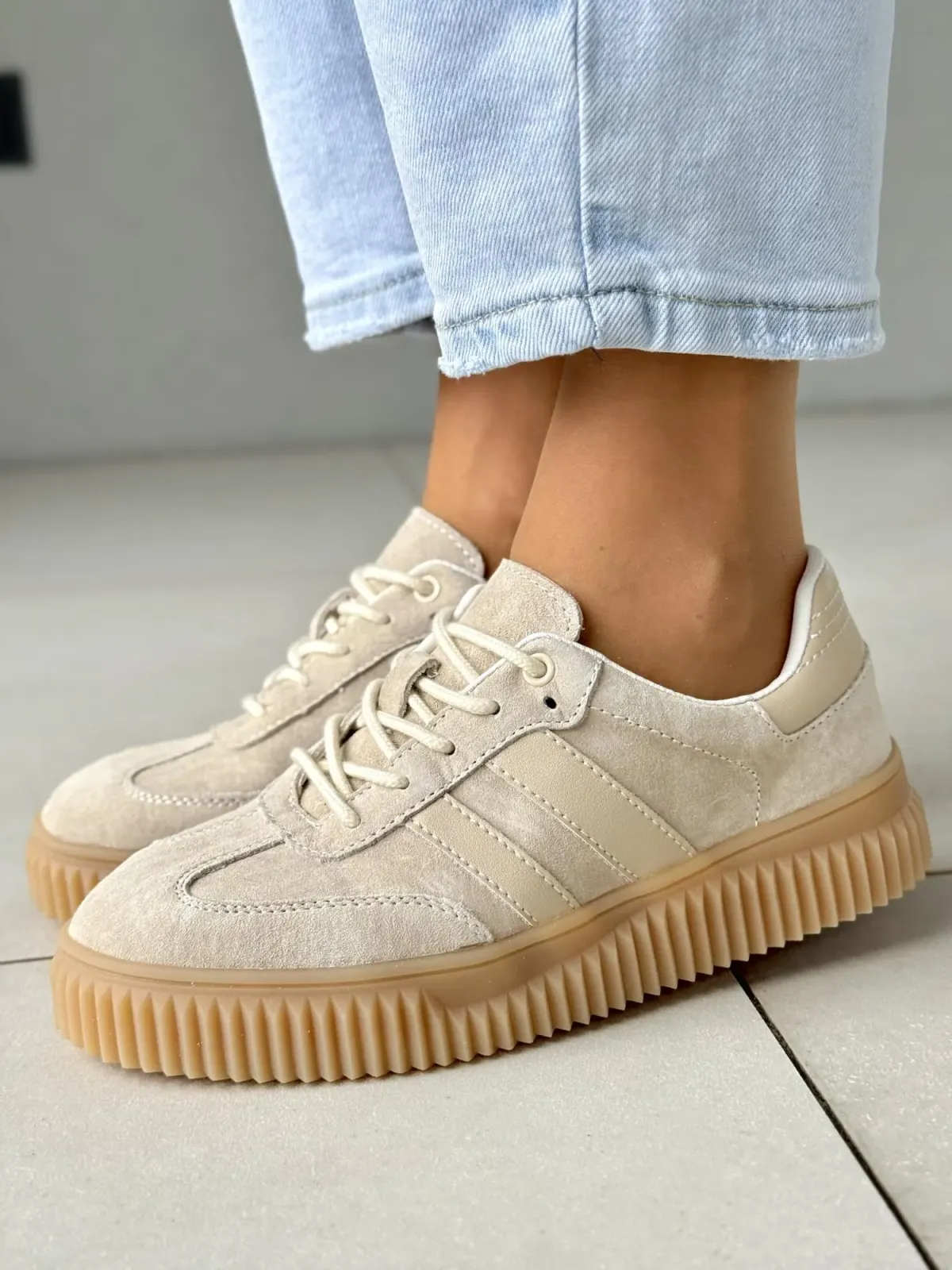 Sneakersy damskie ze skóry naturalnej