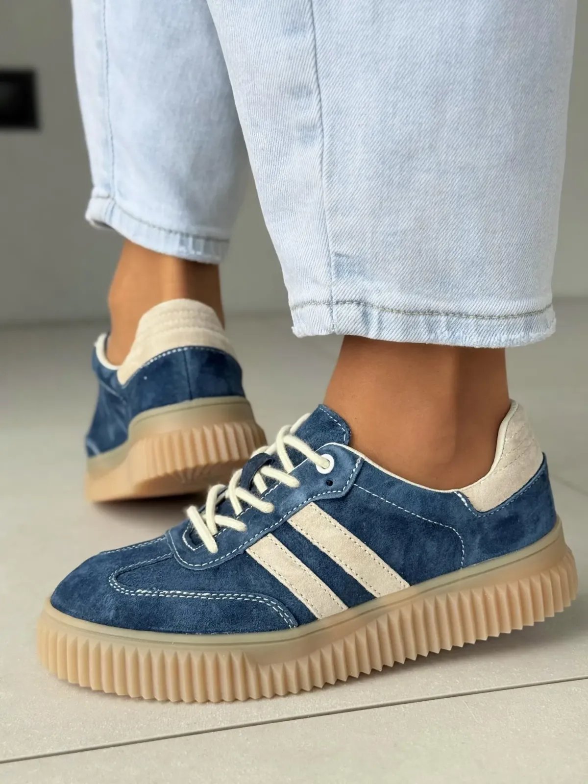 Sneakersy damskie ze skóry naturalnej