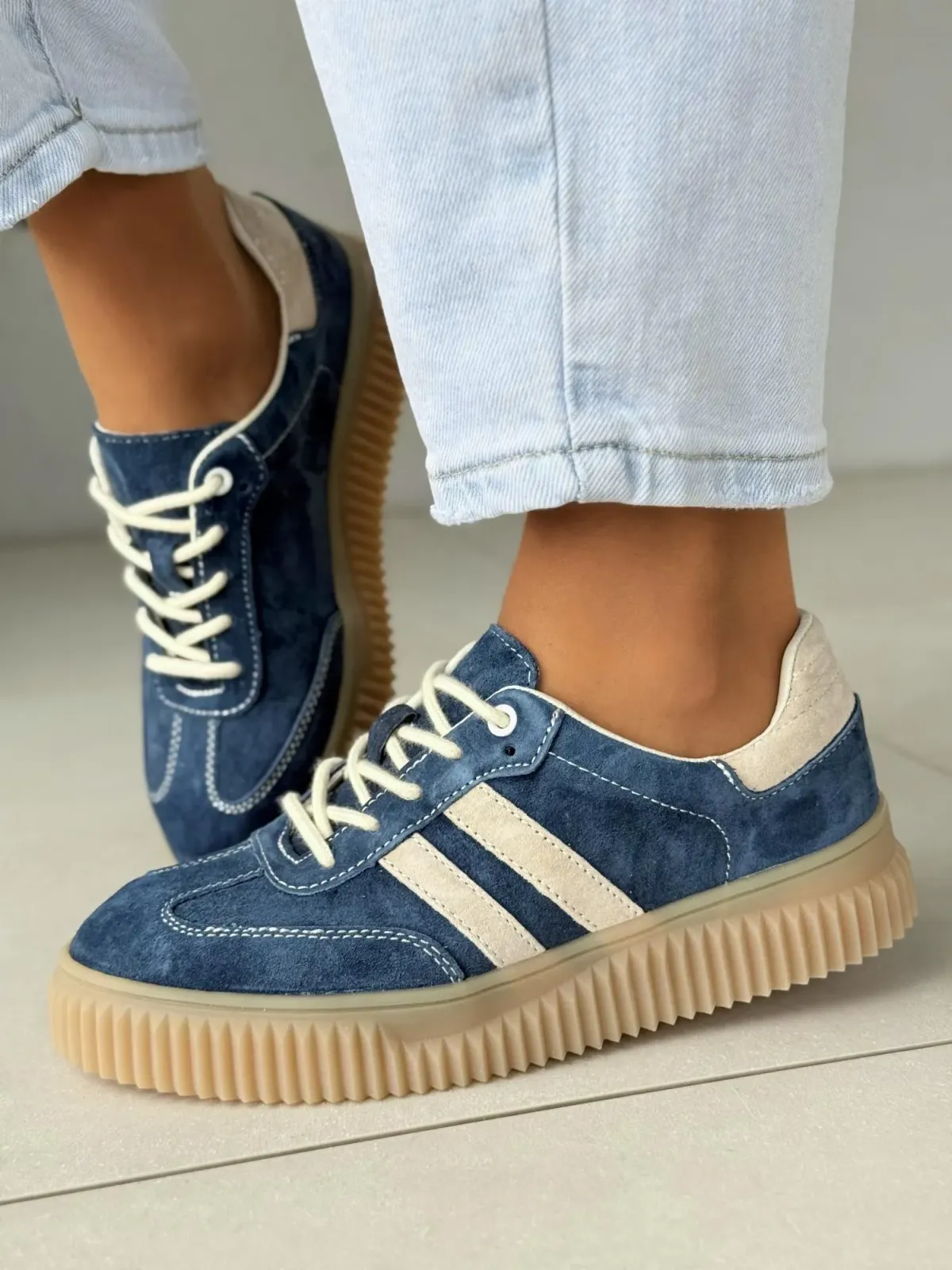 Sneakersy damskie ze skóry naturalnej