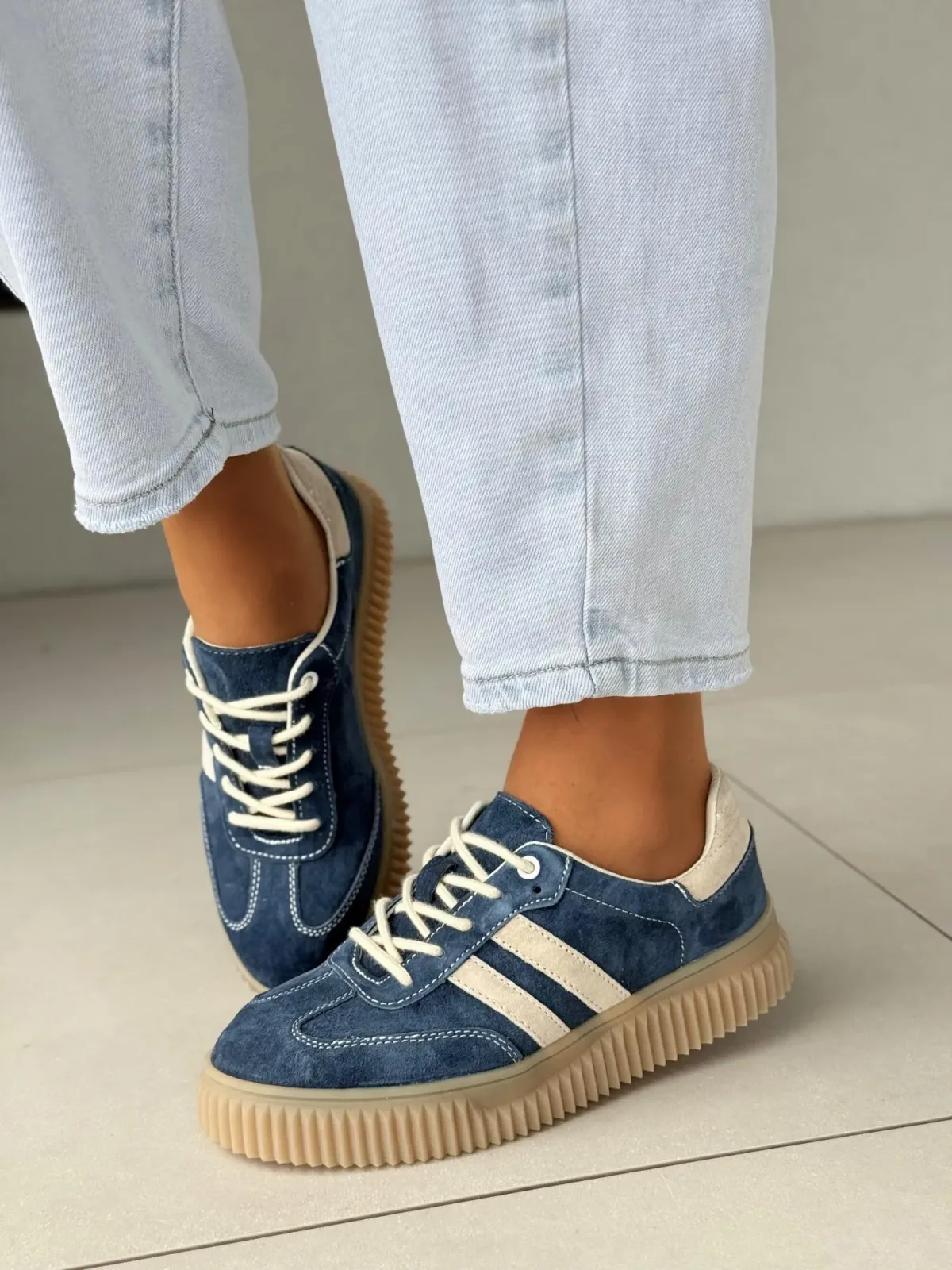 Sneakersy damskie ze skóry naturalnej