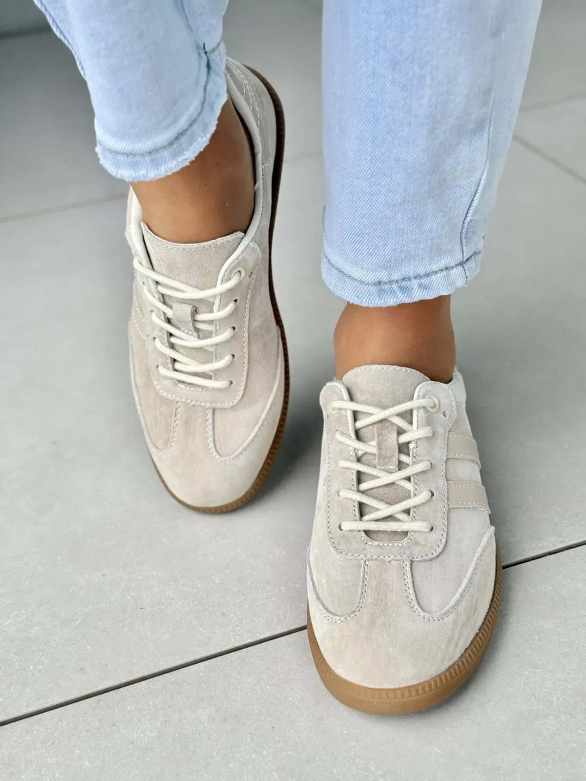 Sneakersy damskie ze skóry naturalnej