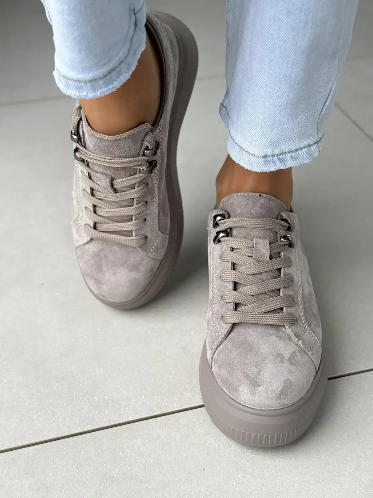 Sneakersy damskie ze skóry naturalnej