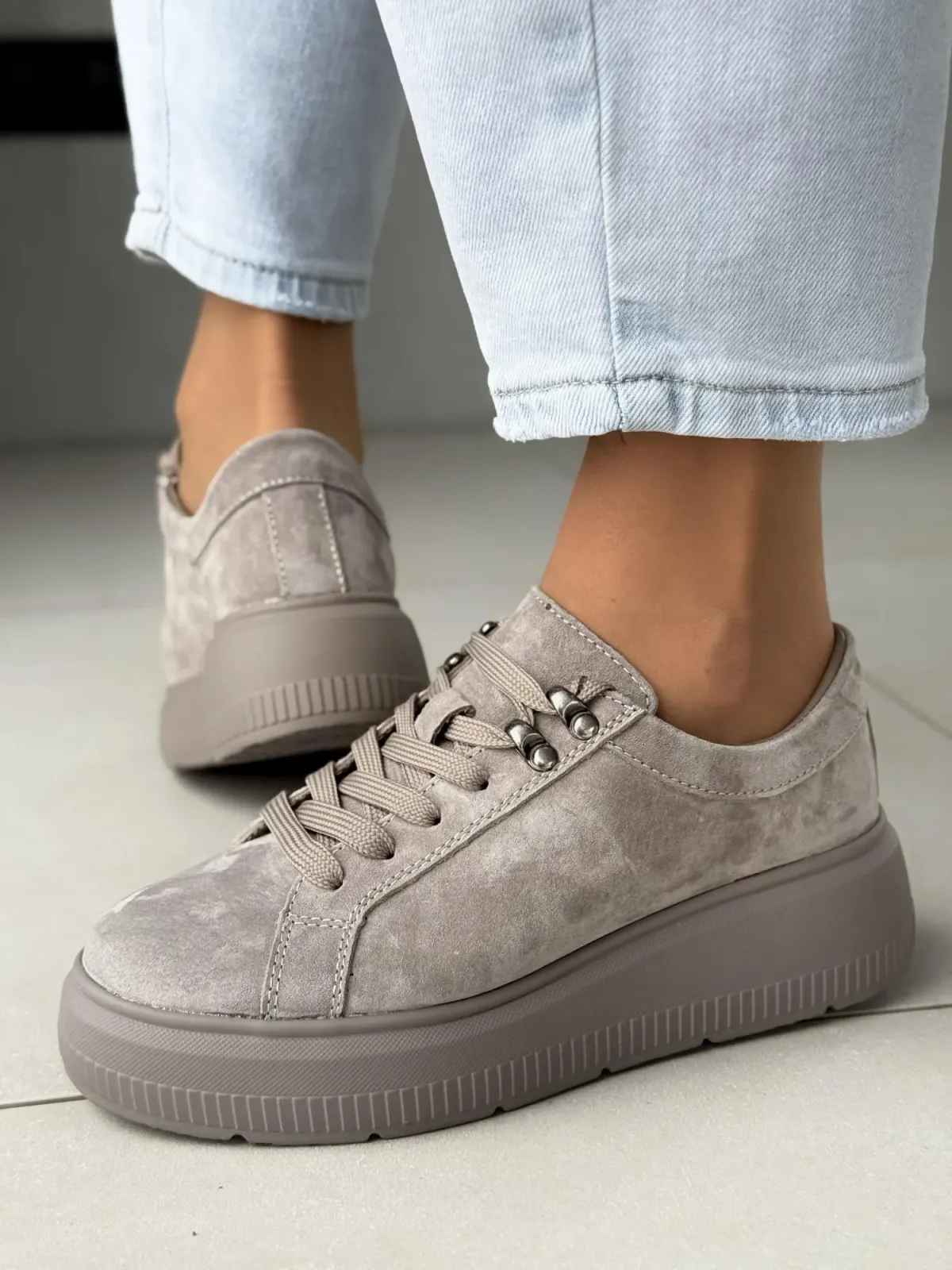 Sneakersy damskie ze skóry naturalnej