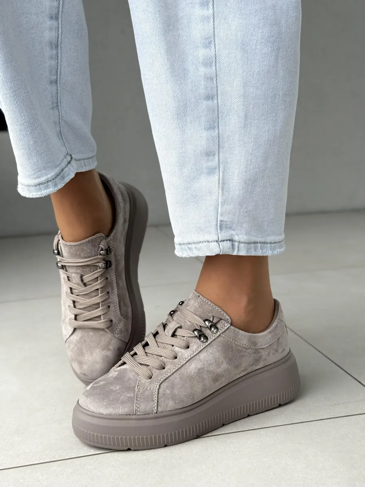 Sneakersy damskie ze skóry naturalnej