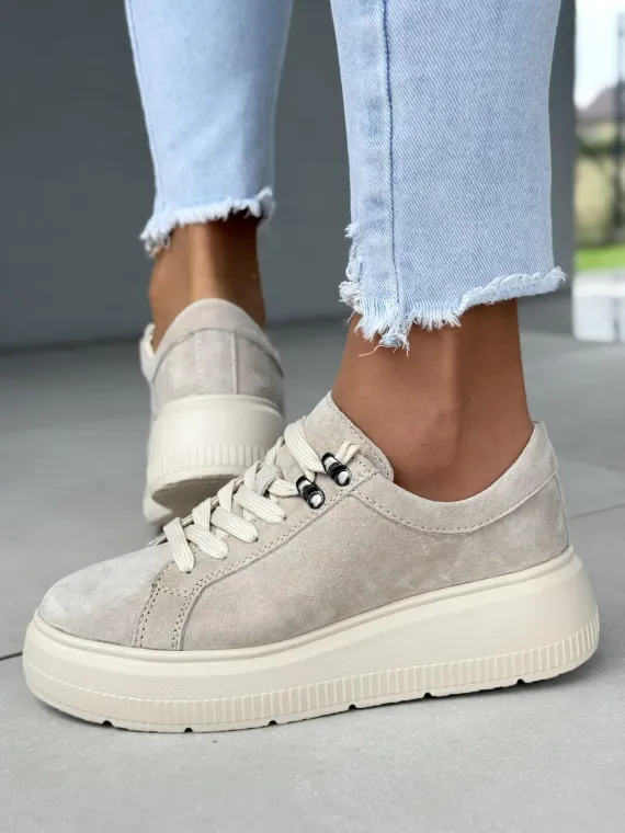 Sneakersy damskie ze skóry naturalnej