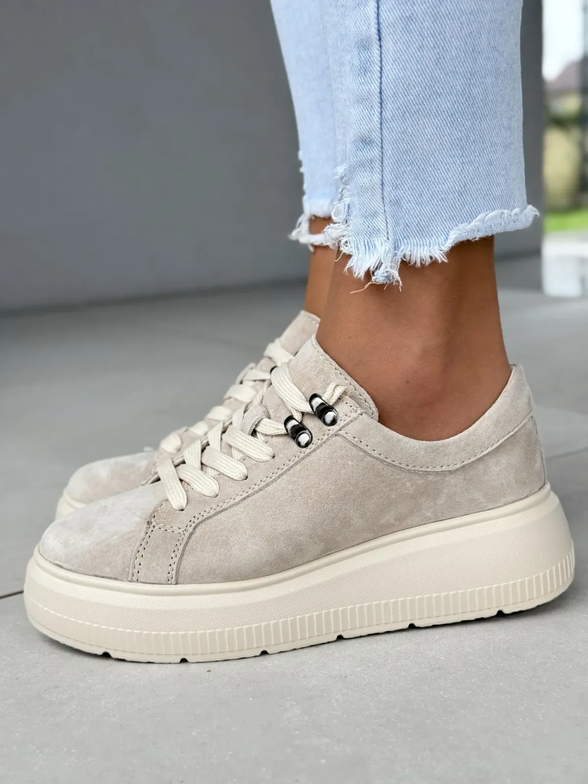 Sneakersy damskie ze skóry naturalnej