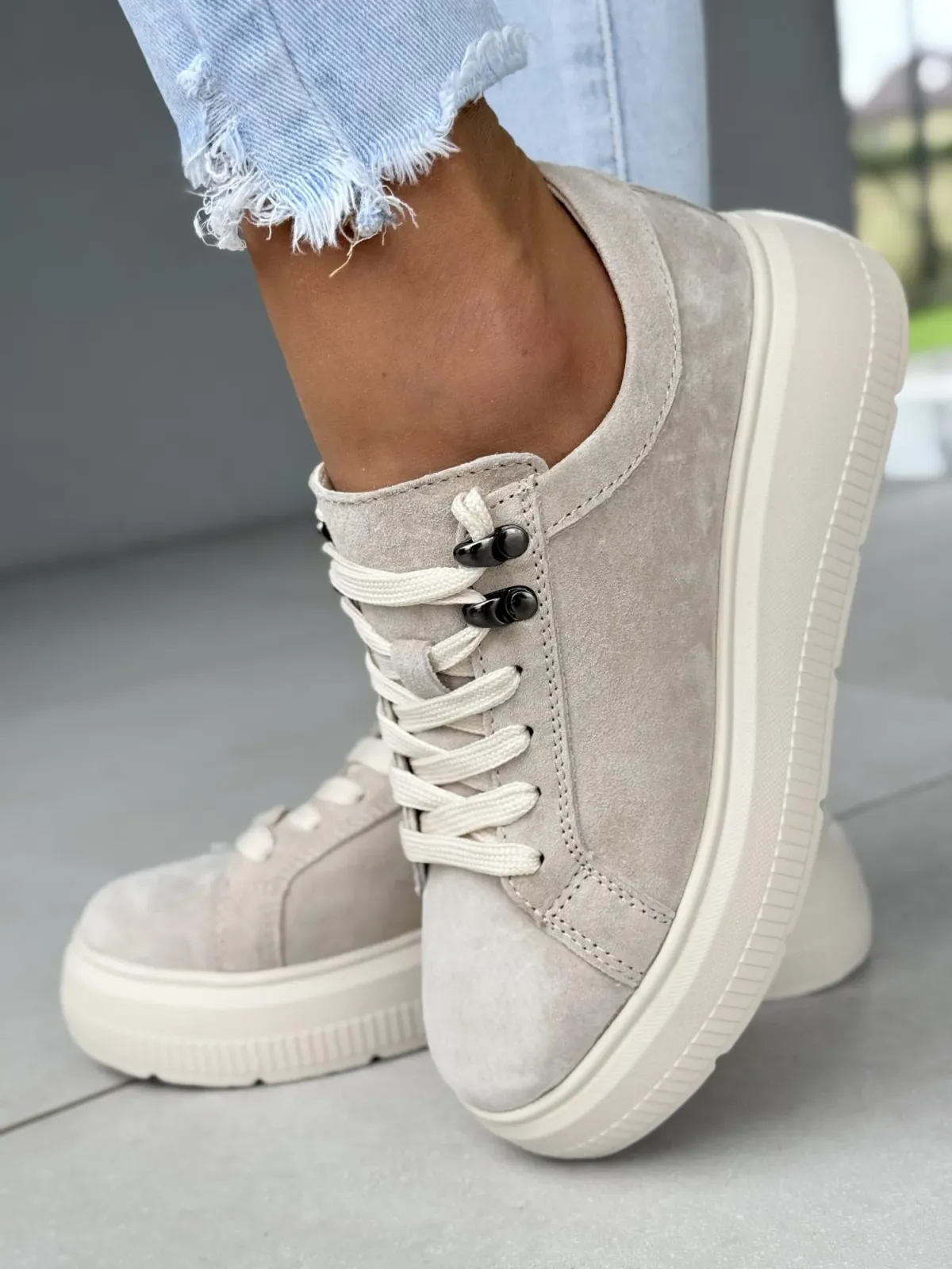 Sneakersy damskie ze skóry naturalnej