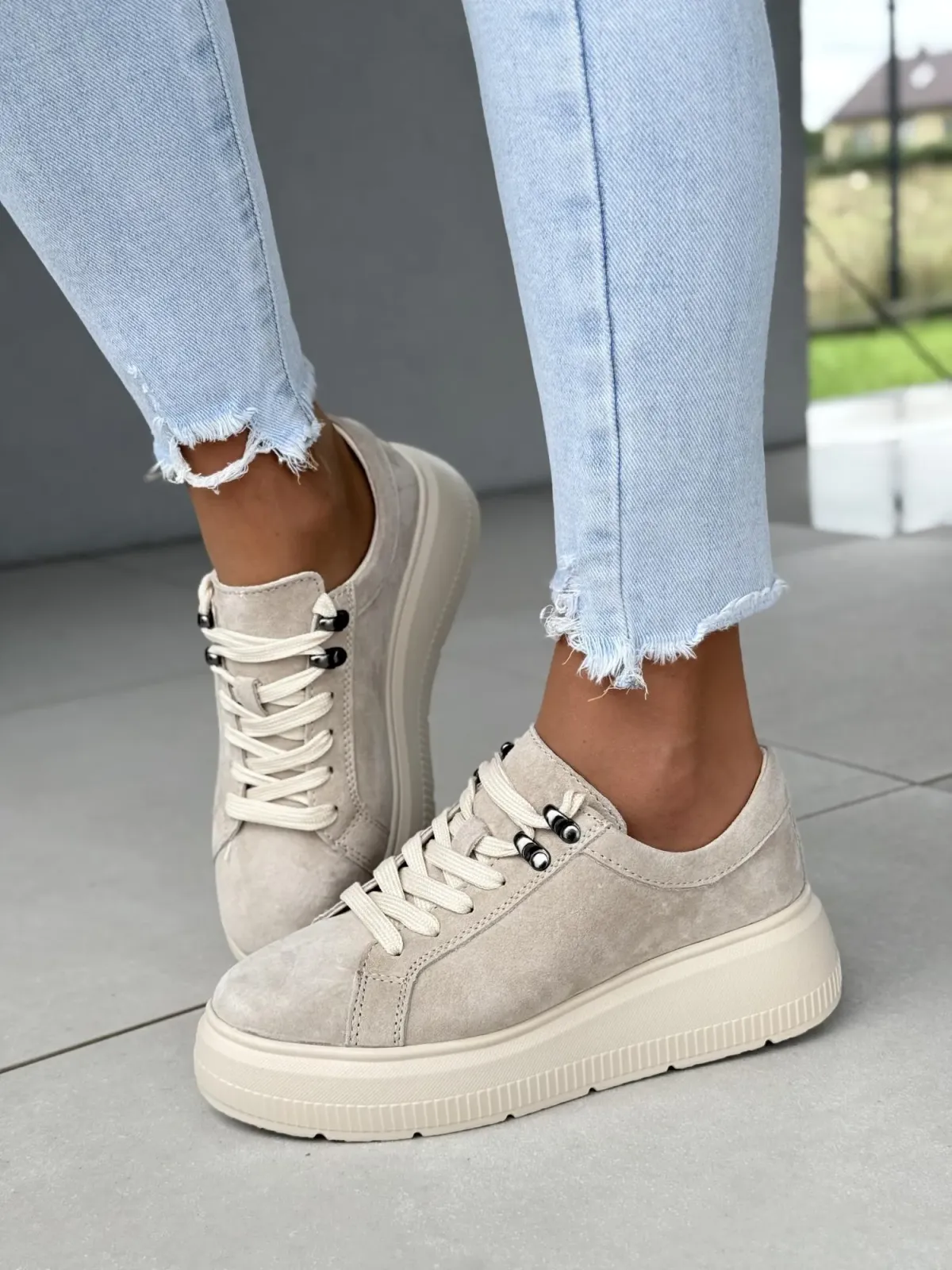 Sneakersy damskie ze skóry naturalnej