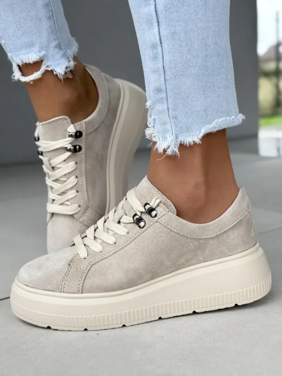 Sneakersy damskie ze skóry naturalnej