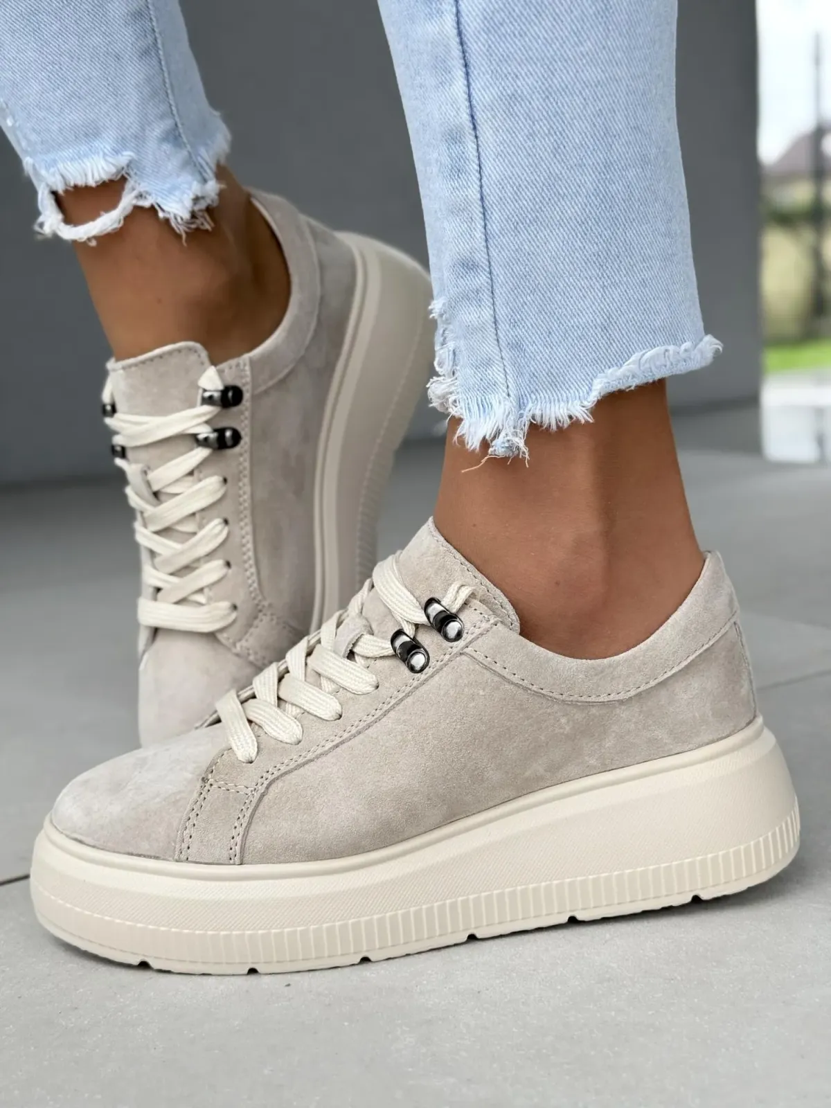 Sneakersy damskie ze skóry naturalnej