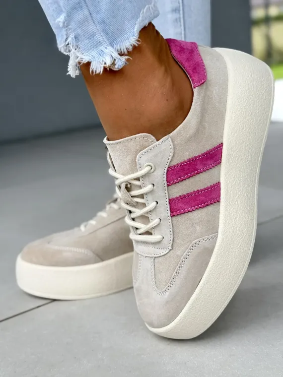 Sneakersy damskie ze skóry naturalnej