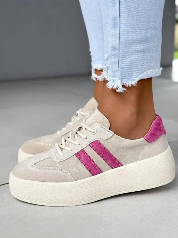 Sneakersy damskie ze skóry naturalnej