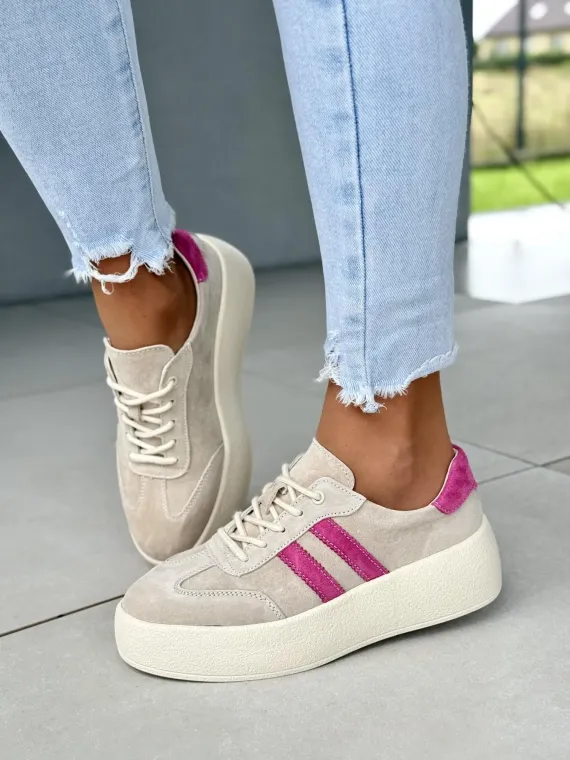 Sneakersy damskie ze skóry naturalnej