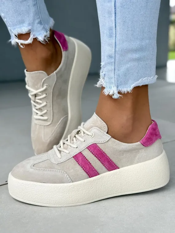 Sneakersy damskie ze skóry naturalnej