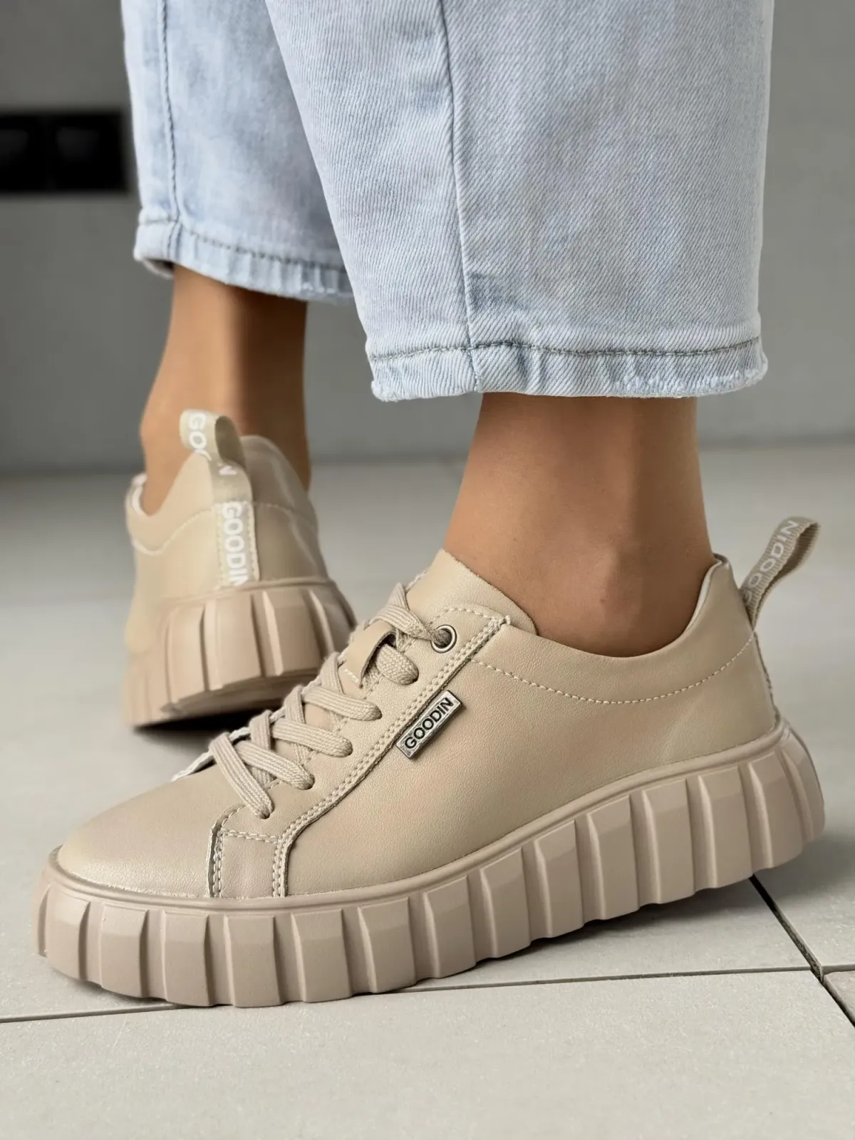 Sneakersy damskie ze skóry naturalnej