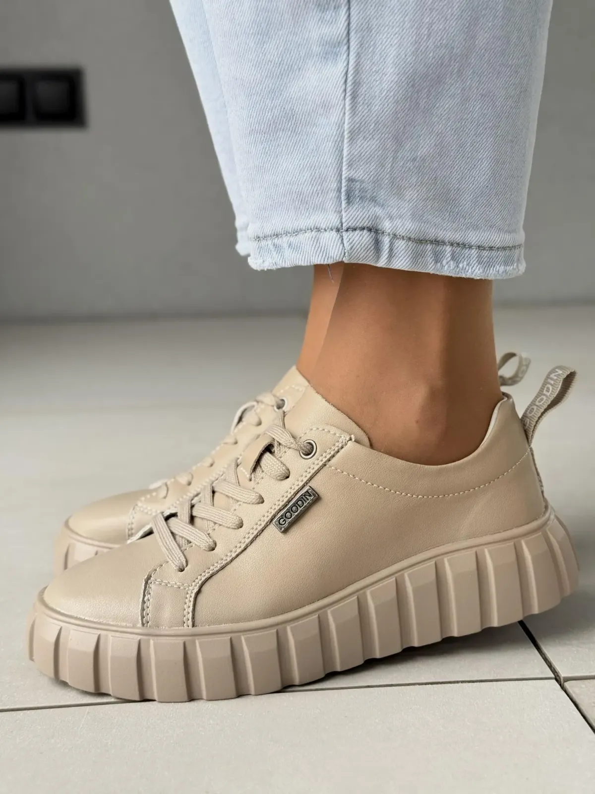 Sneakersy damskie ze skóry naturalnej