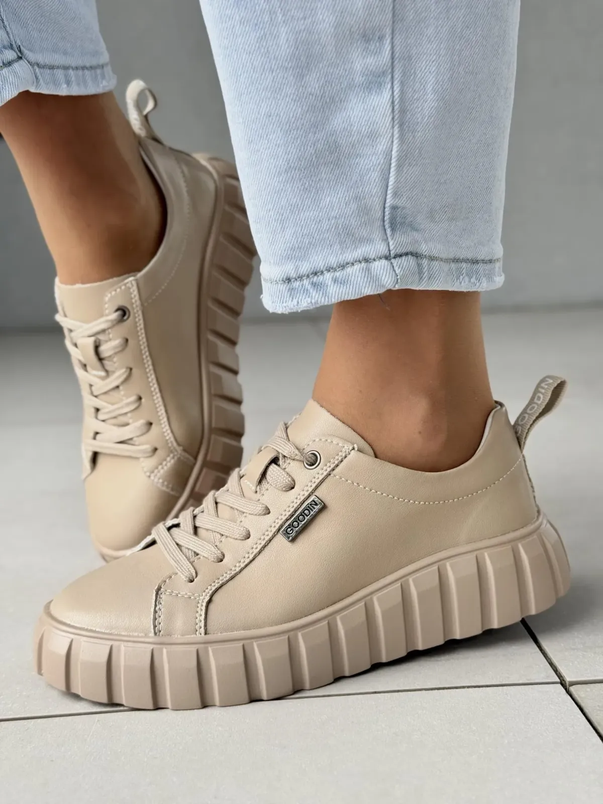 Sneakersy damskie ze skóry naturalnej