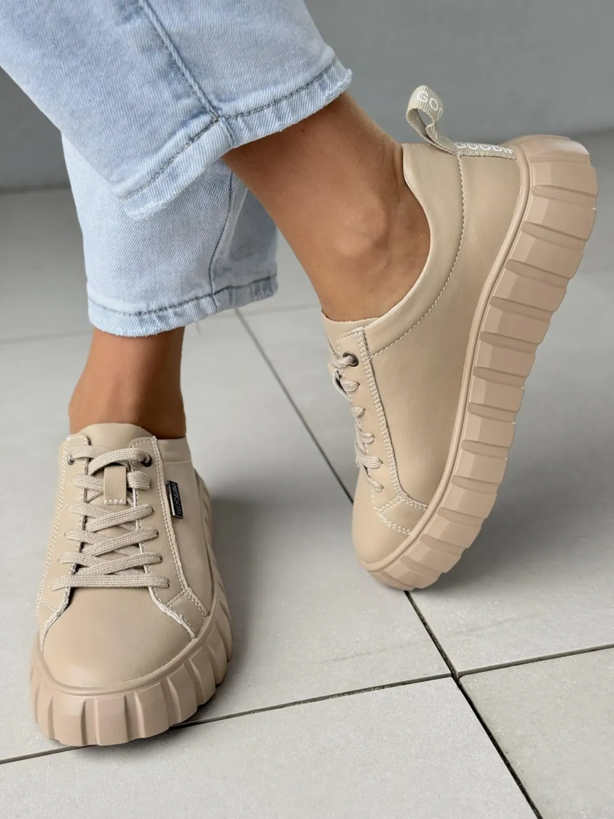 Sneakersy damskie ze skóry naturalnej