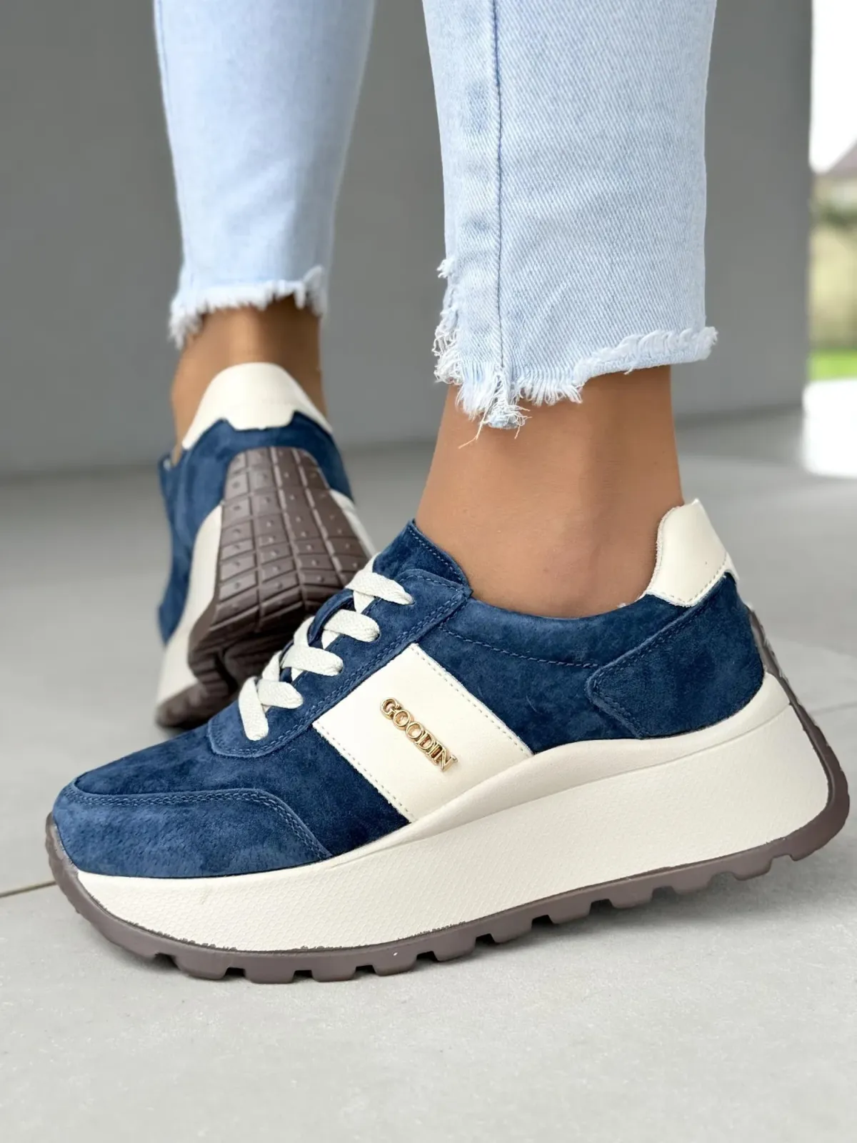 Sneakersy damskie ze skóry naturalnej