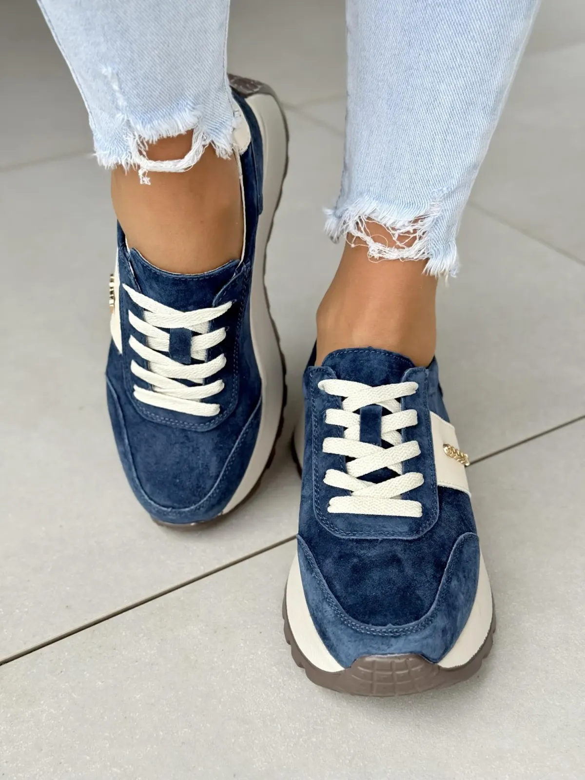 Sneakersy damskie ze skóry naturalnej