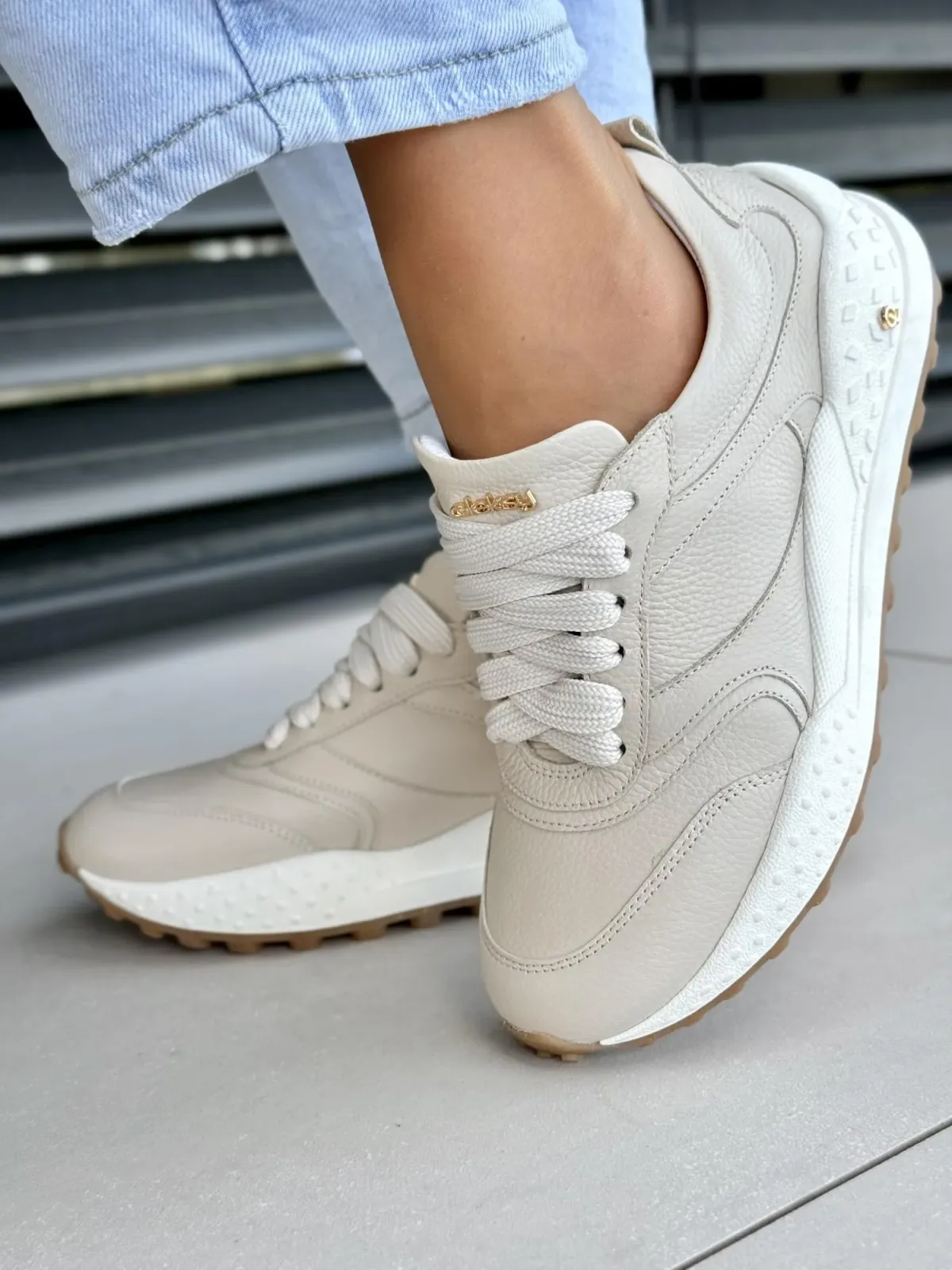 Sneakersy damskie OLEKSY ze skóry naturalnej Polskiej produkcji