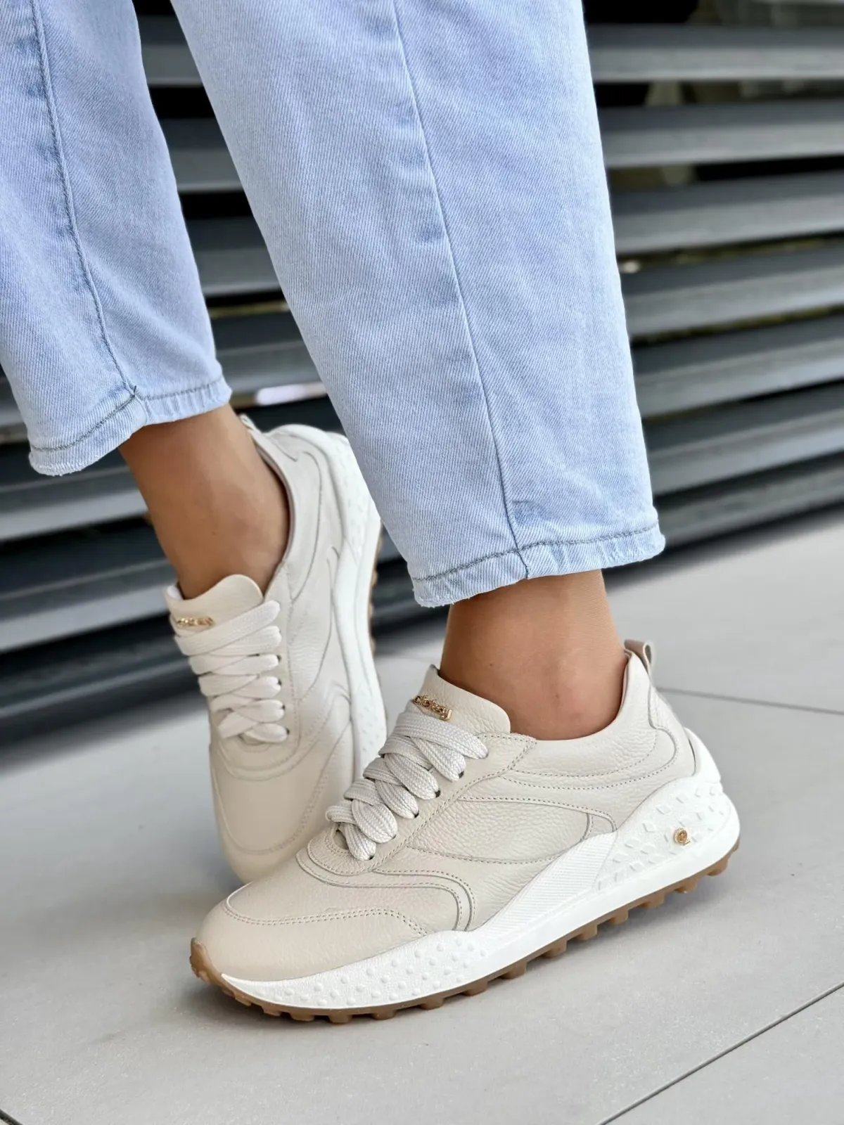 Sneakersy damskie OLEKSY ze skóry naturalnej Polskiej produkcji