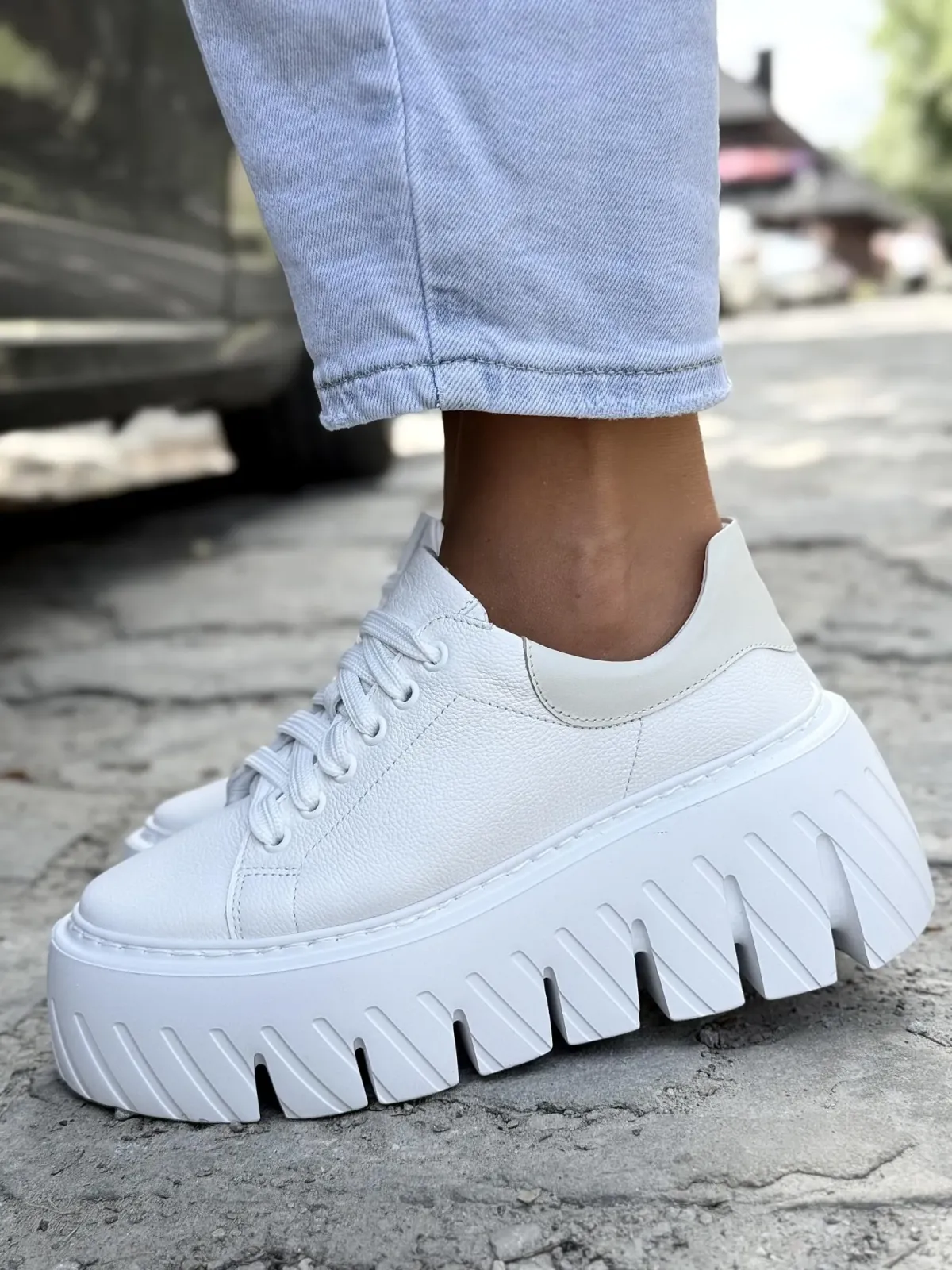 Sneakersy damskie OLEKSY ze skóry naturalnej Polskiej produkcji