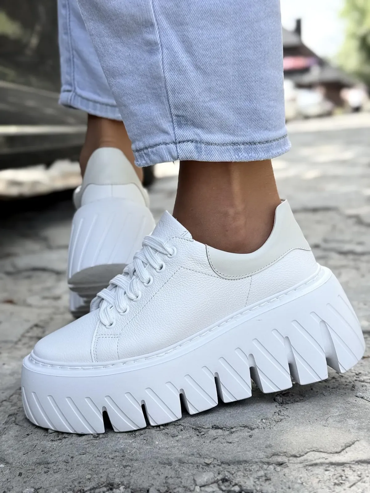 Sneakersy damskie OLEKSY ze skóry naturalnej Polskiej produkcji