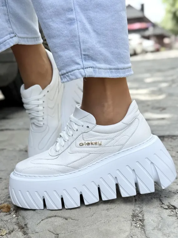 Sneakersy damskie OLEKSY ze skóry naturalnej Polskiej produkcji