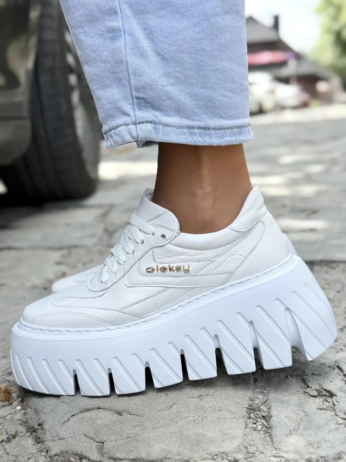 Sneakersy damskie OLEKSY ze skóry naturalnej Polskiej produkcji