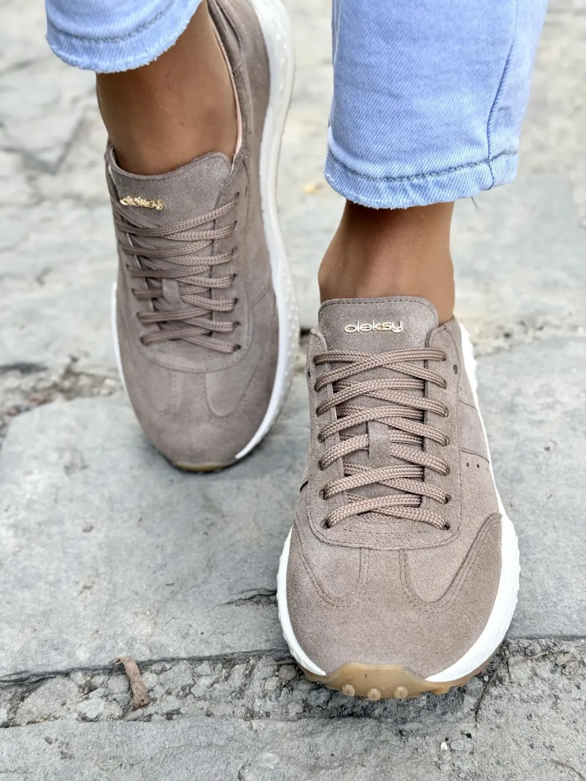 Sneakersy damskie OLEKSY ze skóry naturalnej Polskiej produkcji