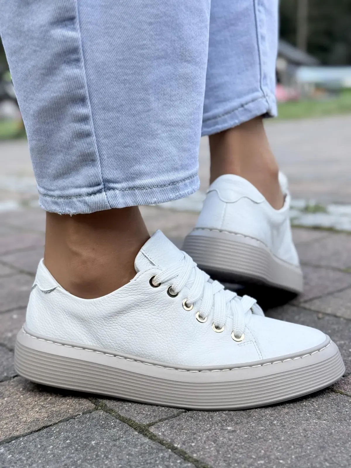 Sneakersy damskie OLEKSY ze skóry naturalnej Polskiej produkcji