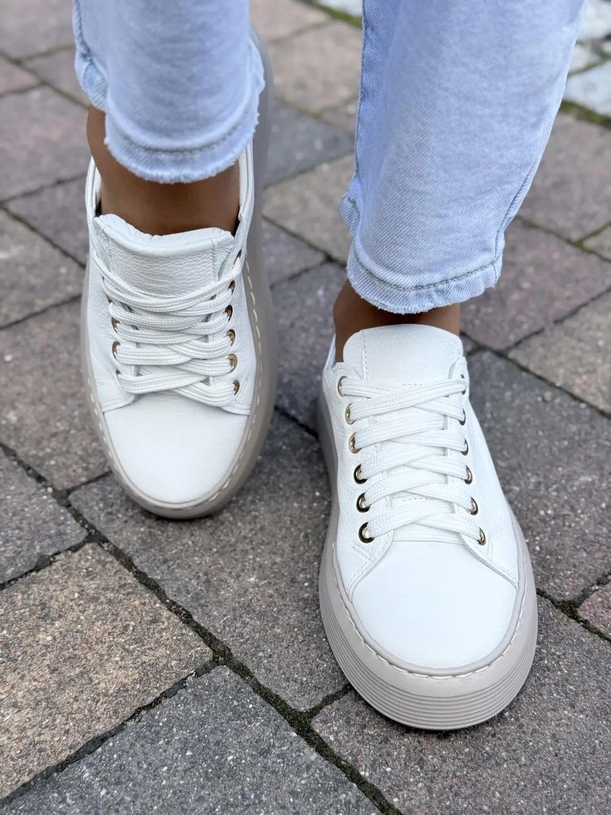 Sneakersy damskie OLEKSY ze skóry naturalnej Polskiej produkcji