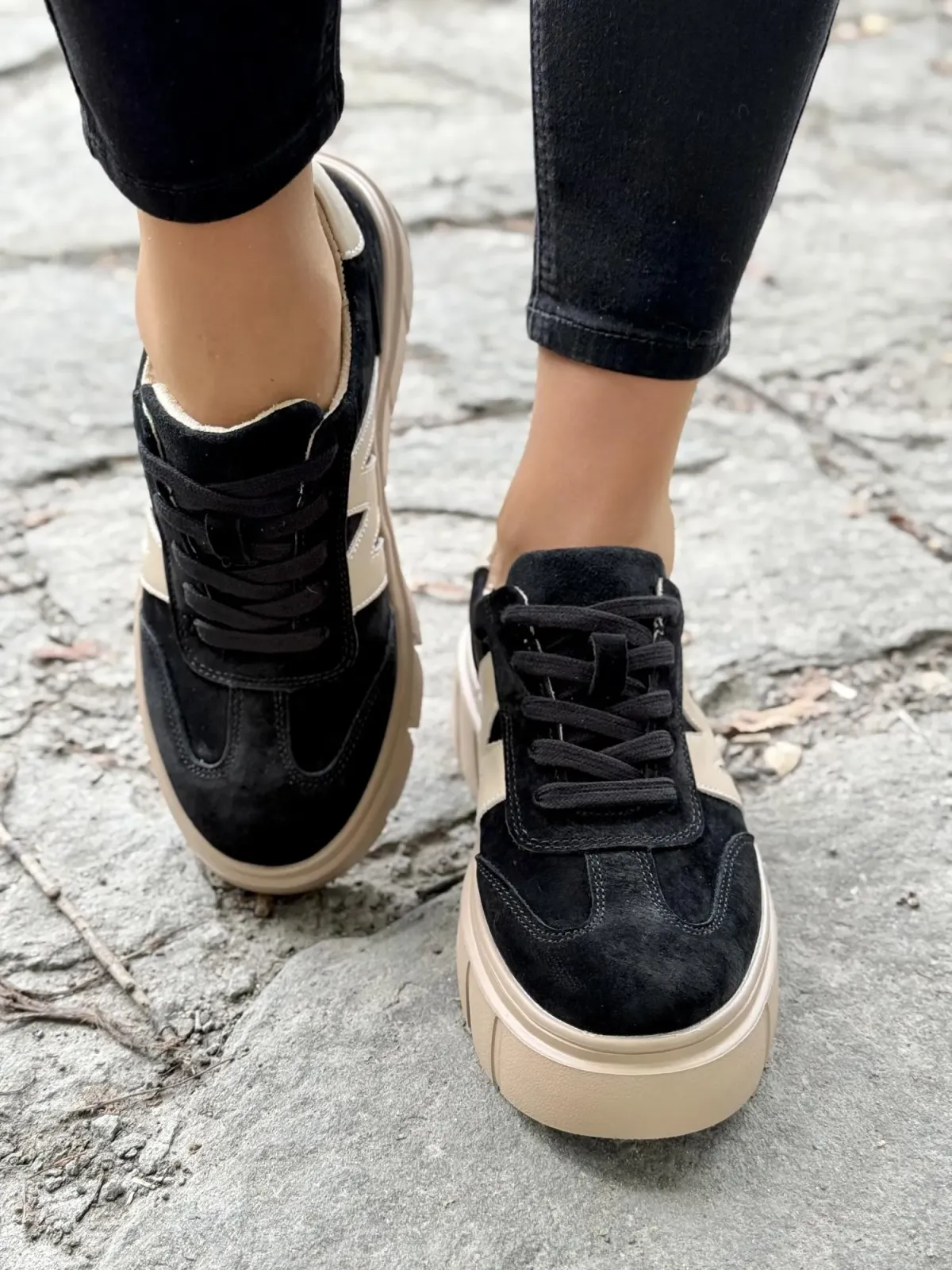 Sneakersy damskie ze skóry naturalnej