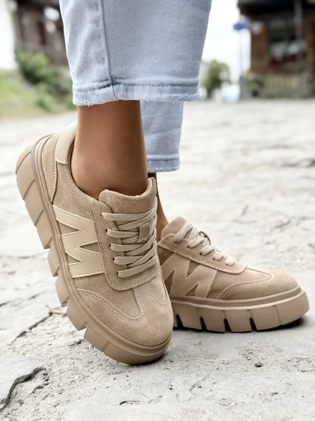 Sneakersy damskie ze skóry naturalnej