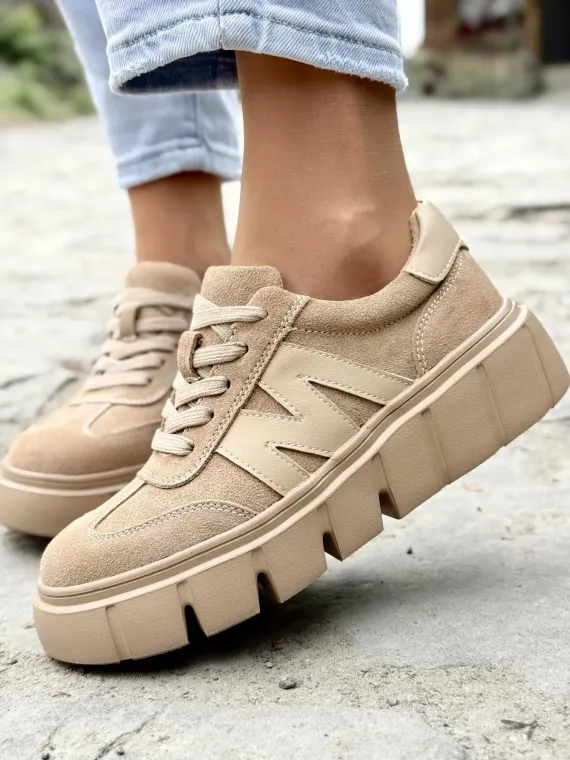 Sneakersy damskie ze skóry naturalnej