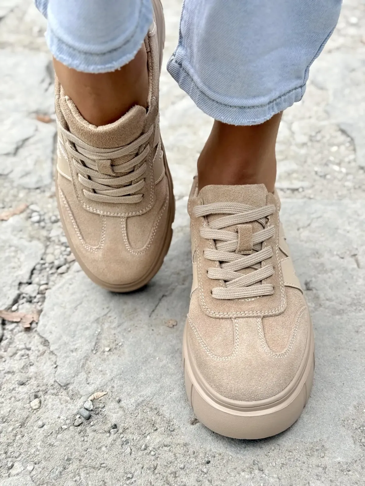 Sneakersy damskie ze skóry naturalnej