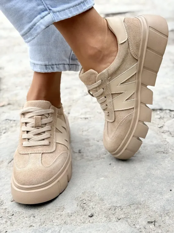 Sneakersy damskie ze skóry naturalnej