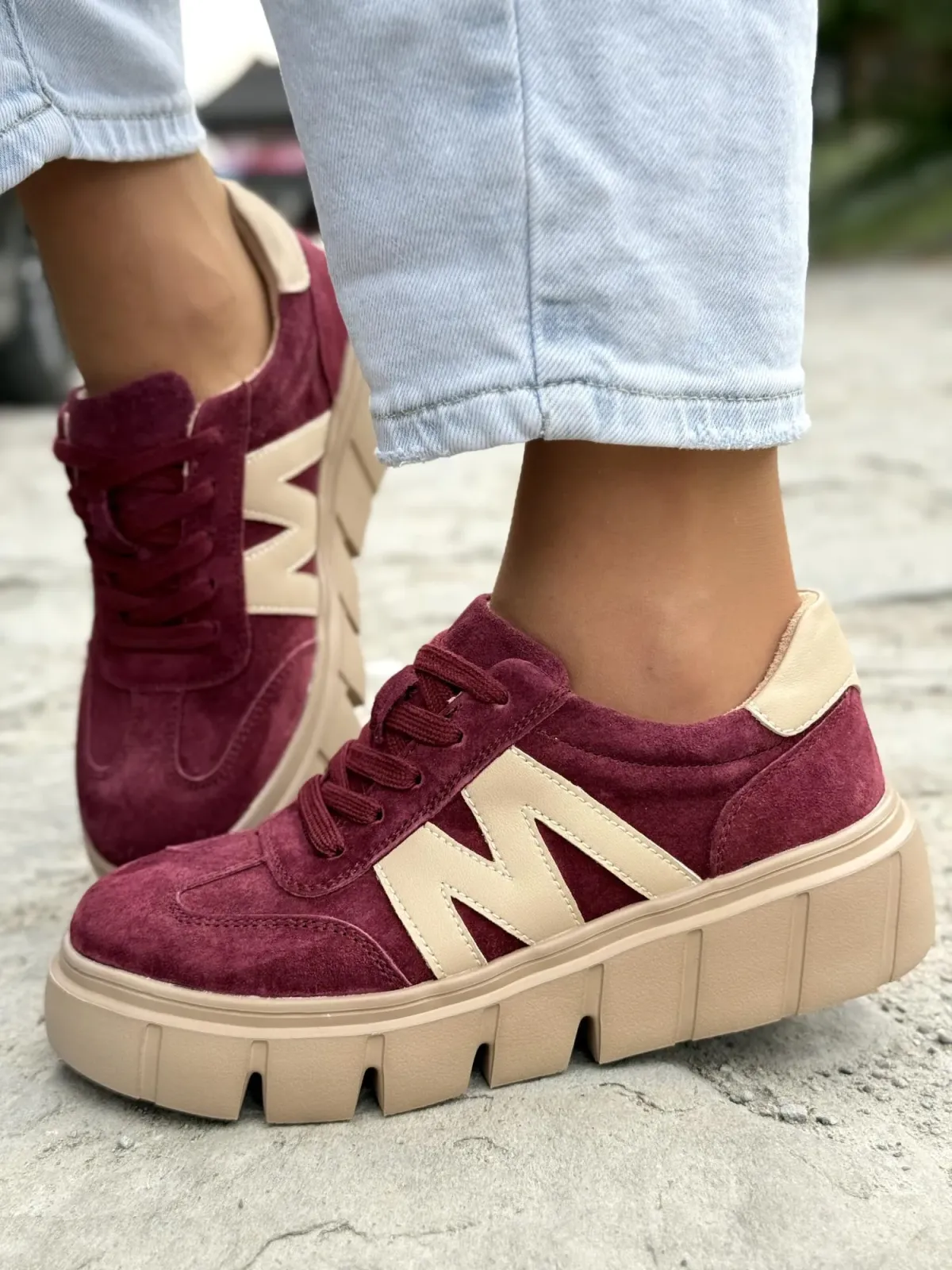 Sneakersy damskie ze skóry naturalnej