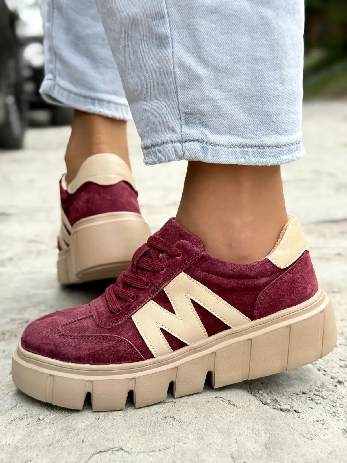 Sneakersy damskie ze skóry naturalnej