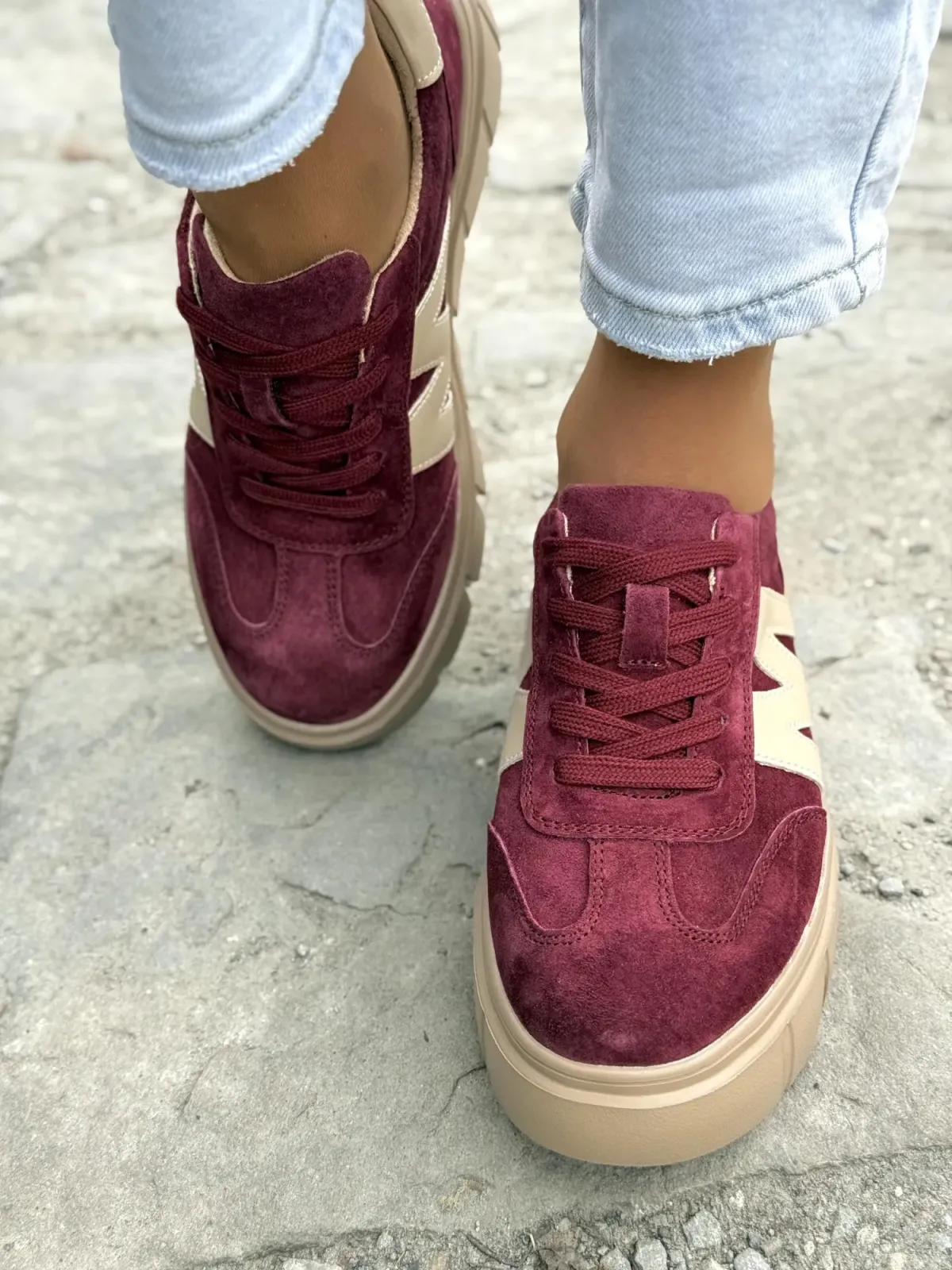 Sneakersy damskie ze skóry naturalnej