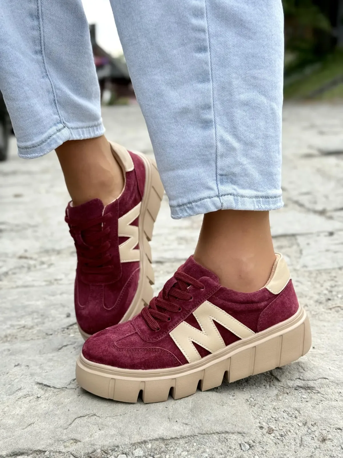 Sneakersy damskie ze skóry naturalnej