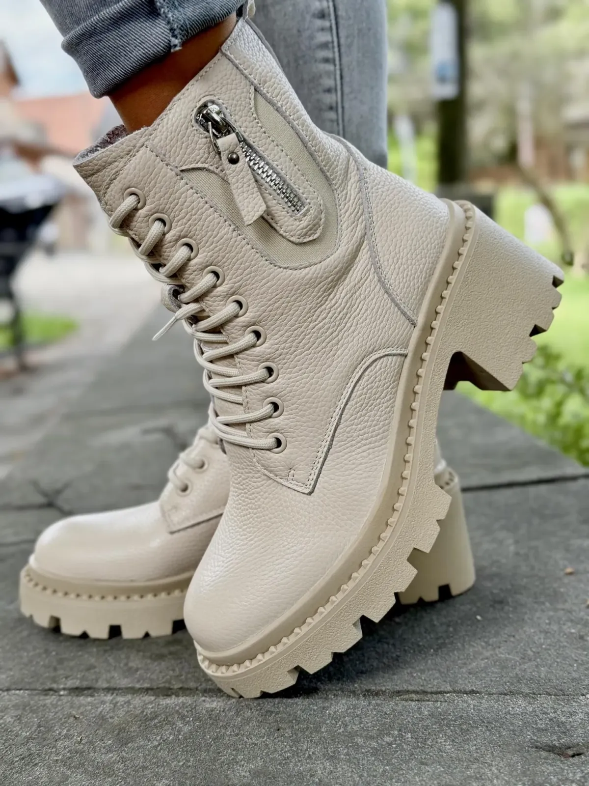 Botki damskie ze skóry naturalnej