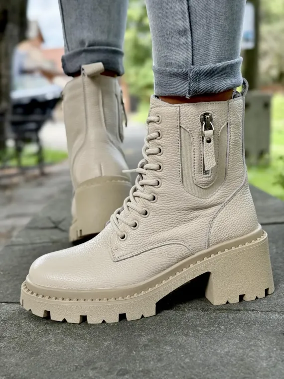 Botki damskie ze skóry naturalnej