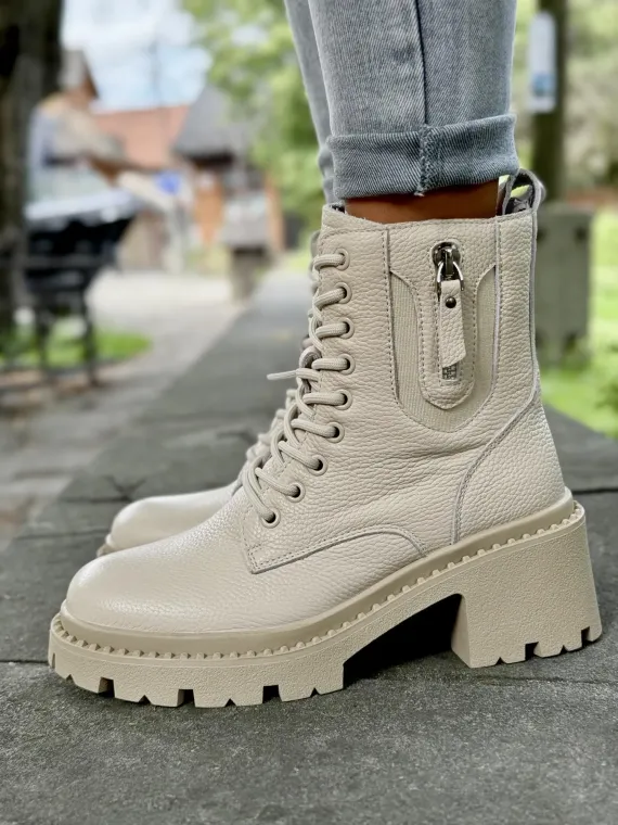 Botki damskie ze skóry naturalnej