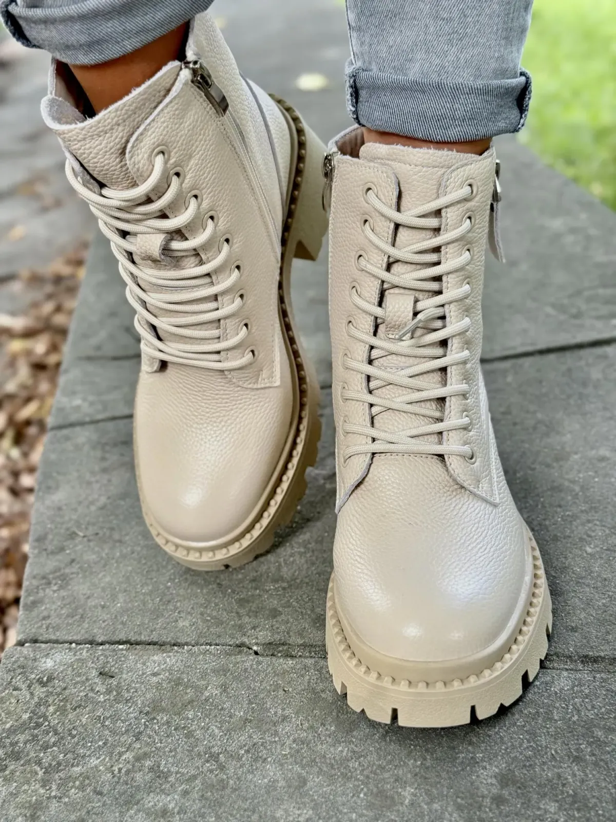 Botki damskie ze skóry naturalnej