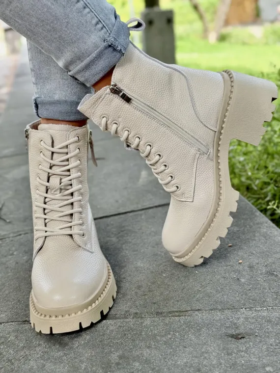 Botki damskie ze skóry naturalnej