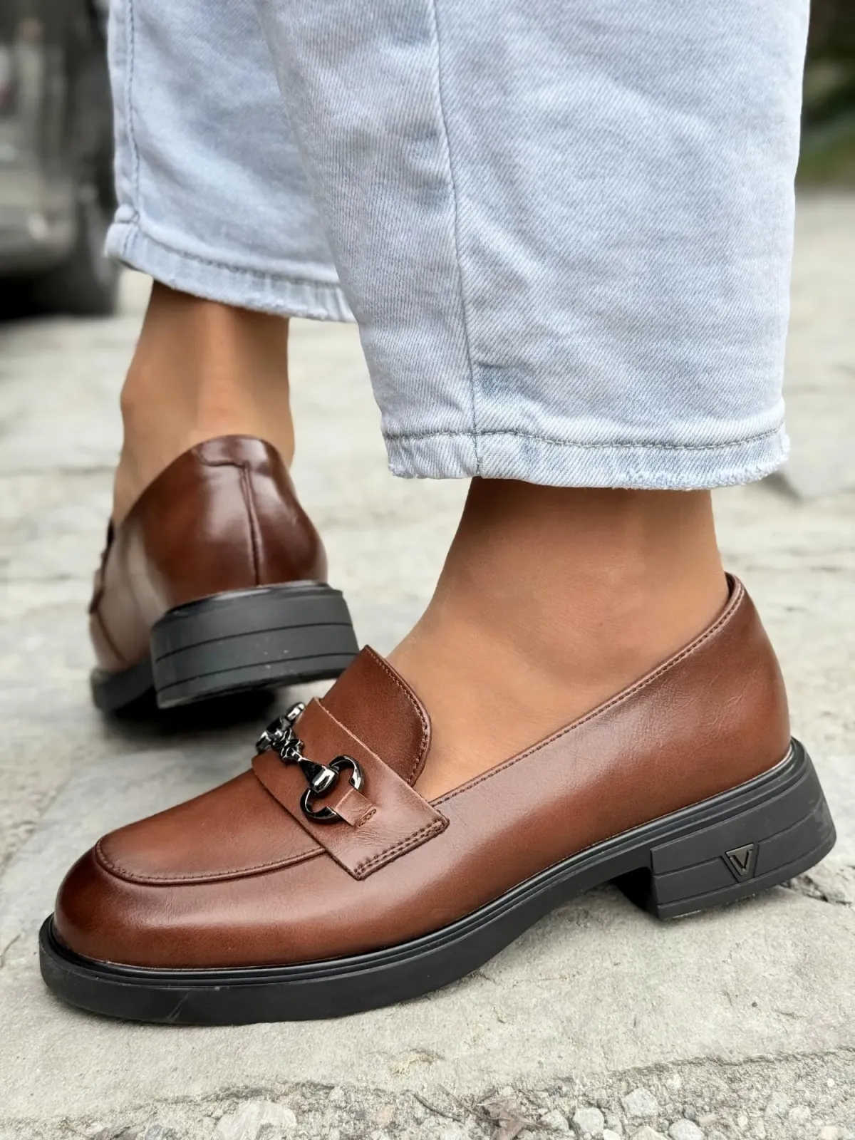 Mokasyny damskie ze skóry naturalnej