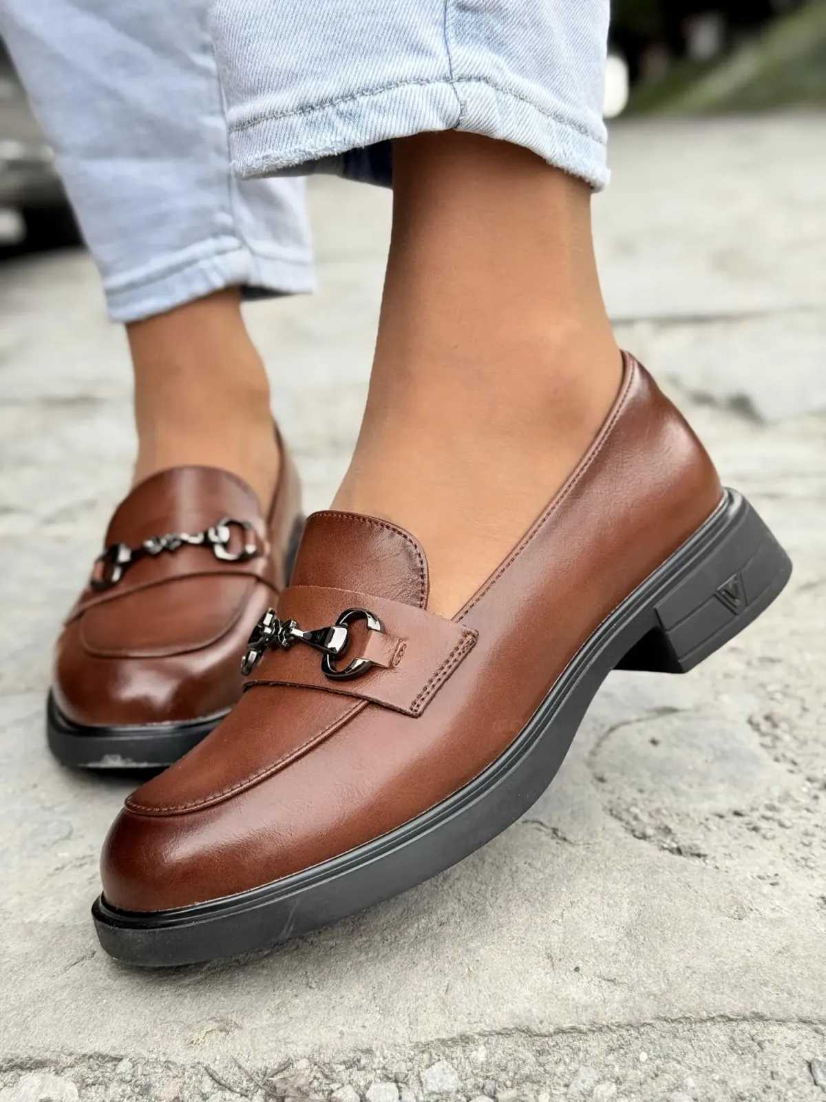 Mokasyny damskie ze skóry naturalnej