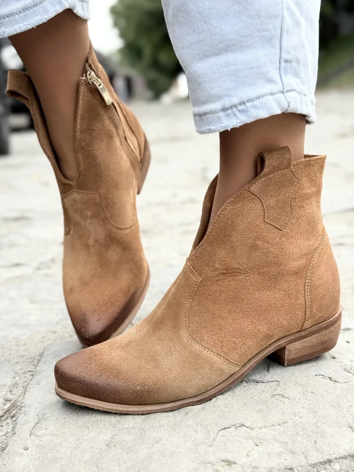 Kowbojki damskie OLEKSY ze skóry naturalnej Polskiej produkcji